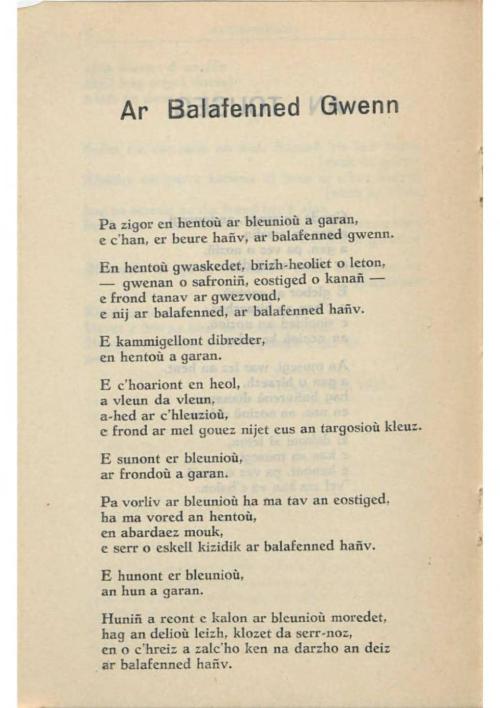 litterature bretonne : jakez_riou_balafenned_gwenn